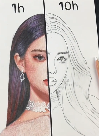 Illustrator艺术家在价值300美元的右脸上展示了惊人的着色技巧
