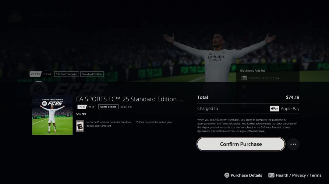 索尼的大手笔正在伸向玩家的钱包。PS5正式支持ApplePay支付
