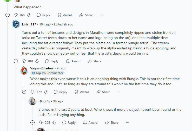 Bungie承认《马拉松》的抄袭可能导致投票被跳过
