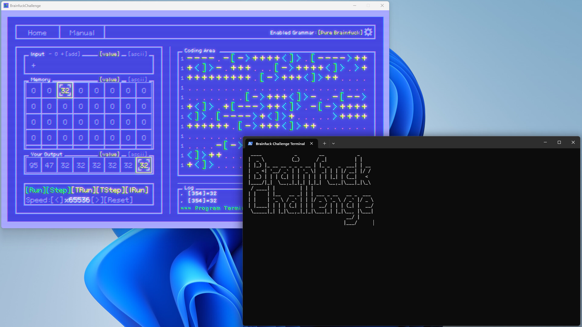 BF语言挑战 / Brainfuck Challenge 游戏截图 340757b5c08fb8038e73fbf39a155667