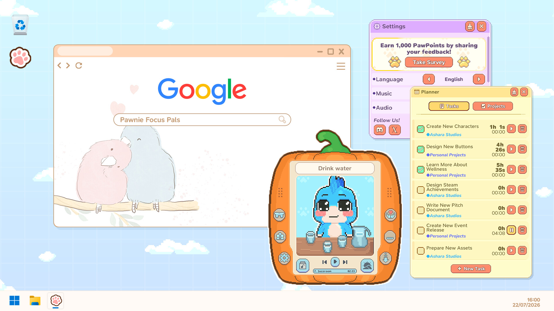 爪爪伙伴：专注时光 / Pawnie: Focus Pals 游戏截图 d2bfd2664f94b36377f6baa3557b38d3